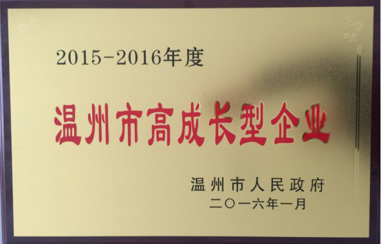 2015-2016年度温州市高成长型企业